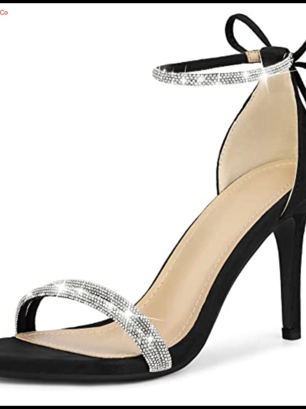 Rhinestone Ankle Tie Stiletto Heels Faux Suede Wedding Sandals